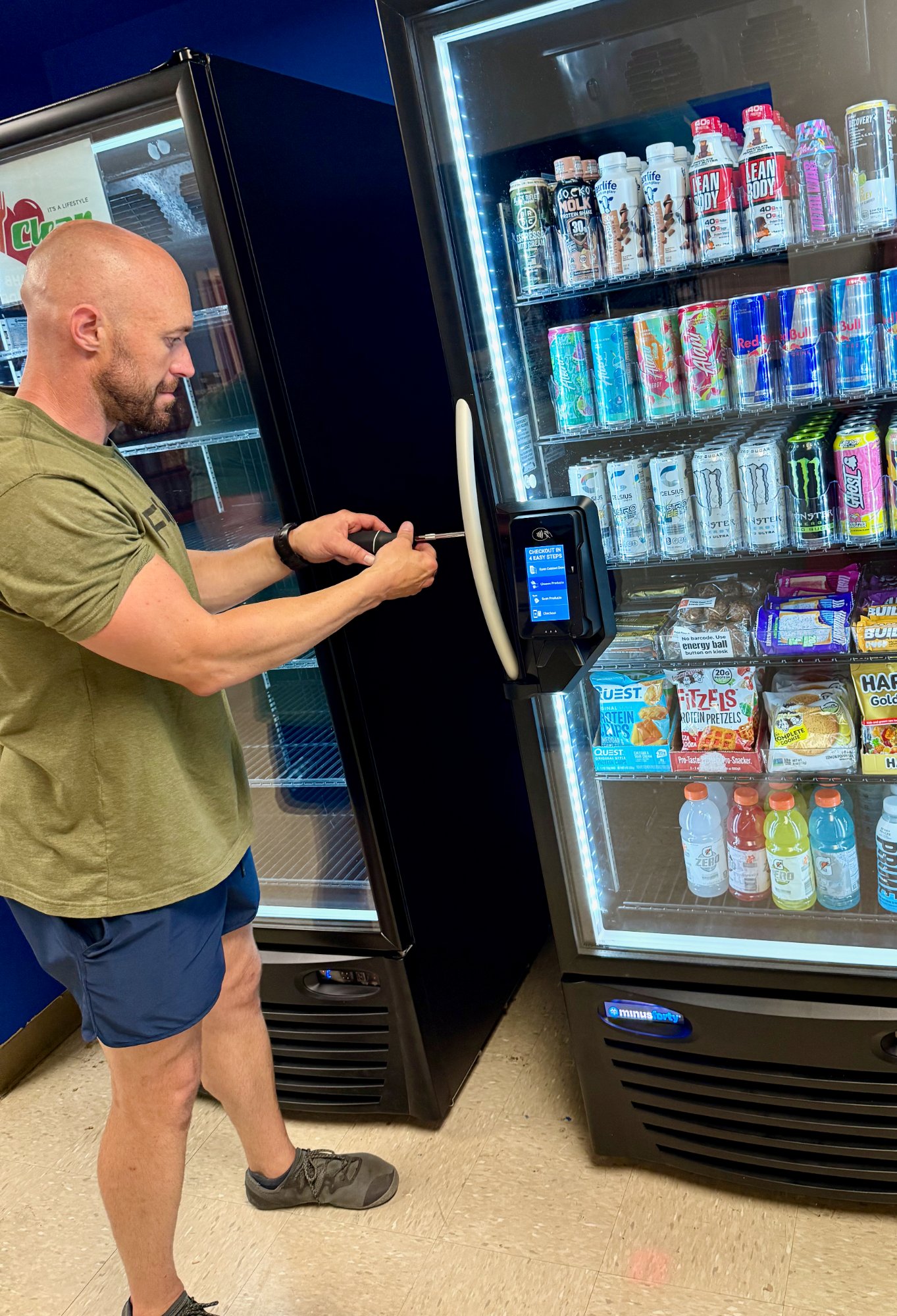 Anthony completing an install of an Imperial Vitality unit at a unit HQ on Fort Bragg